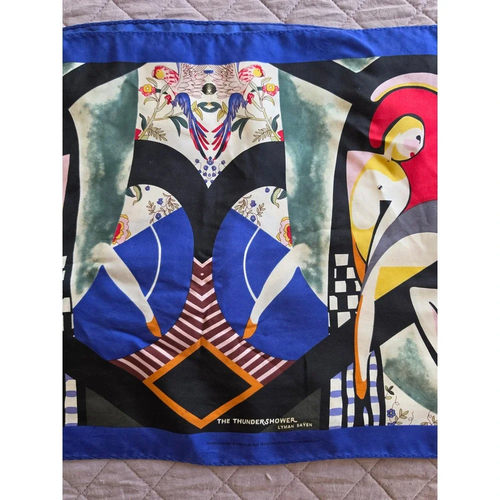 Thundershower H Lyman Sayen‎ Silk Scarf Smithsonian Institute Art To Wear